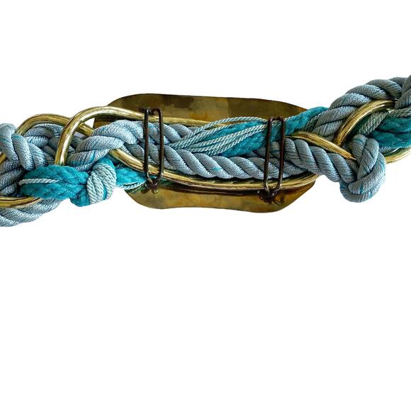 Vintage Carolyn Tanner Womens Atlanta Brass Buckle Rope Adjustable Waist Belt - Picture 6 of 6